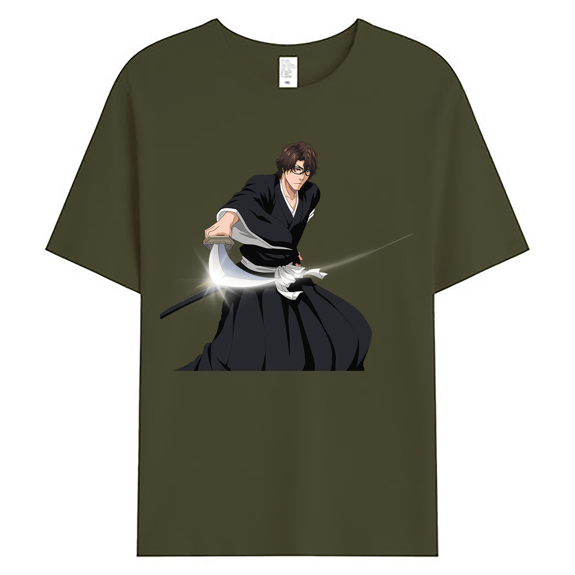 （画像用） ブリーチ 藍染 惣右介（あいぜん そうすけ） BLEACH Aizen Sousuke 綿100％ メンズ半袖Tシャツ｜肌触りやわらか＆通気性